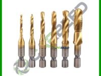 طقم ذكر سن بنطة 6 قطع - Drill Tap Combination Bit Set
