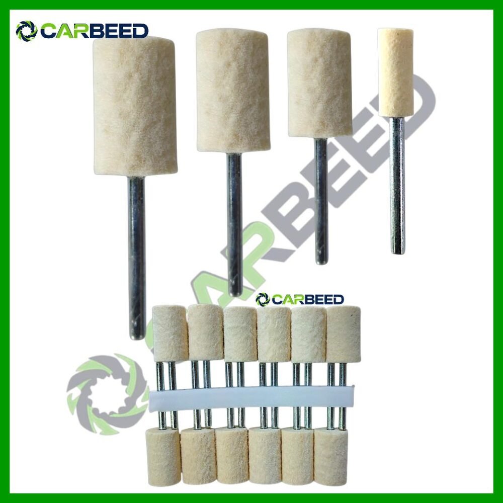 لباد اكس 3 مم اقطر مختلفة – عدلة لميني كرافت - Felt Polishing Wheel 3 mm Shank – Flat Type for Mini Craft