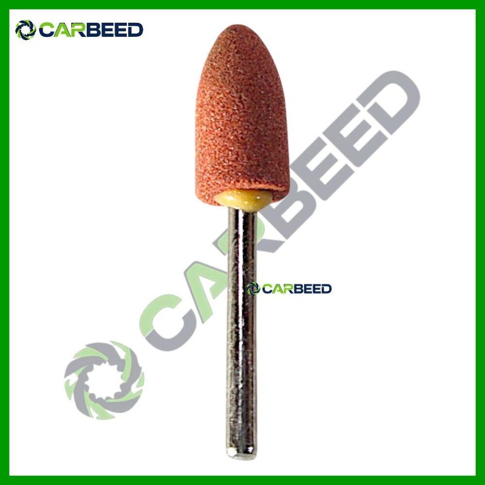 حجر تجليخ ميني كرافت أحمر اكس 3 مم قطر 10 مم – بلحة- Mini Craft Red Grinding Stone 3mm Shank Bullet type